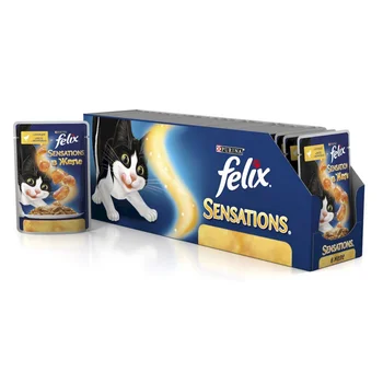 

Felix Sensations пауч для кошек (кусочки в желе), Курица и морковь, 24*85 г.