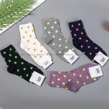 

Star Women Sock Cartoon Crew Ladies Socks Thermal Black Unisex Casual Cotton Sox Girls Fashion Autumn Winter Trendy Skarpetki