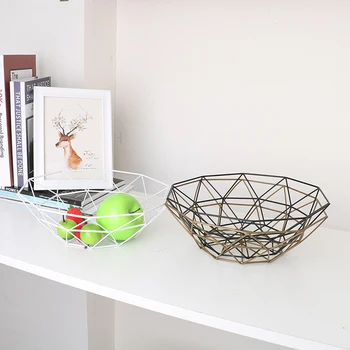 

Cretive Fruit Basket Bowl Metal Wire Container Drain Basket Kitchen Rack Fruit Vegetable Storage Holder Snack Tray Storage Bowl~