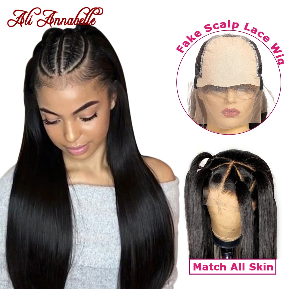 

Fake Scalp Straight Lace Front Human Hair Wigs Peruvian Straight Human Hair Wigs Bleached Knots Glueless 13x6 Human Hair Wigs