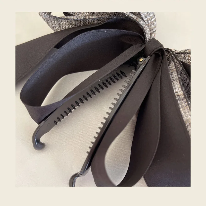High Ponytail Hair Clips For Girls Sweet Bowknot Ribbon Banana Clip Hair Tie Hair Accessories Gift Women Hairpin Scrunchies hair ties for women