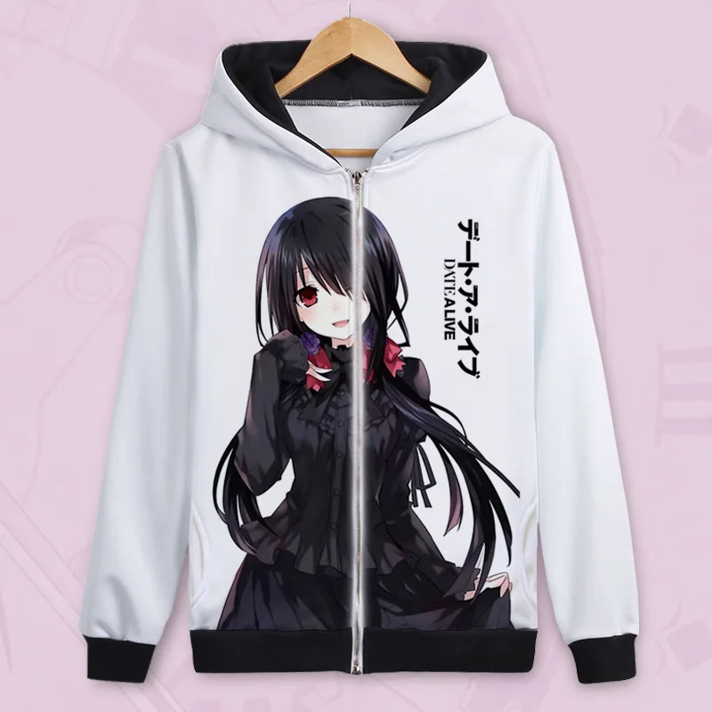 DATE A LIVE Yatogami Tohka толстовка с капюшоном, косплей костюм для мужчин и женщин, модная мультяшная куртка с капюшоном, школьная форма для студентов