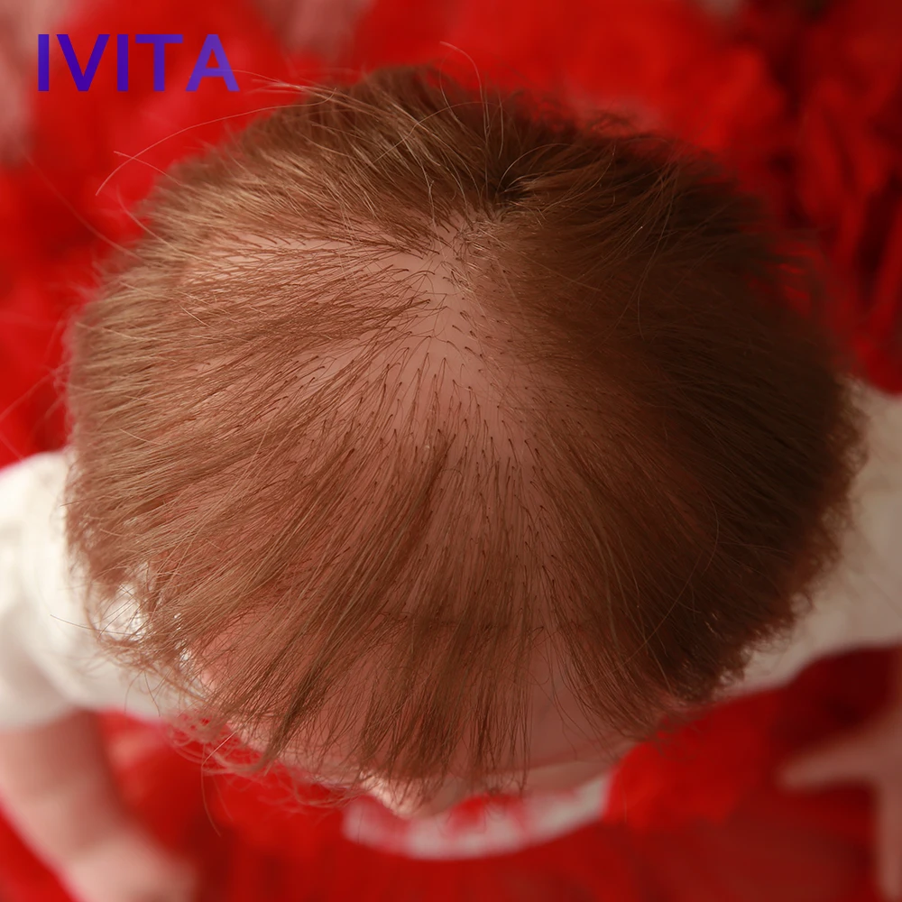 IVITA DS1805 силиконовая кукла-Реборн, Реалистичная Спящая девочка лалки с нарисованными ногтями, золотые волосы, подарок, игрушки для детей