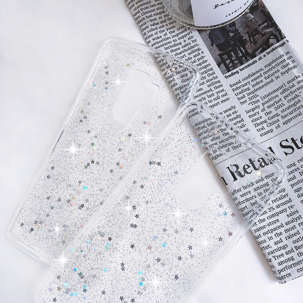 Тонкий мягкий ТПУ чехол LLZ.COQUE со стразами для Samsung S8 Plus S10 S10E S7 Edge Note 10 9 блестящий