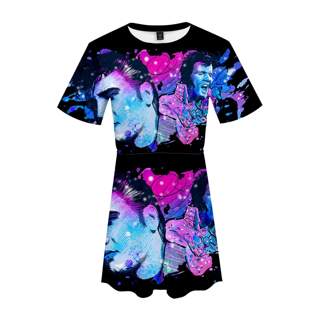 

Elvis Presley Rock singer and actor summer dress Short-Sleeved Trend Gorgeous Leisure Street Wear Cool Summer Style