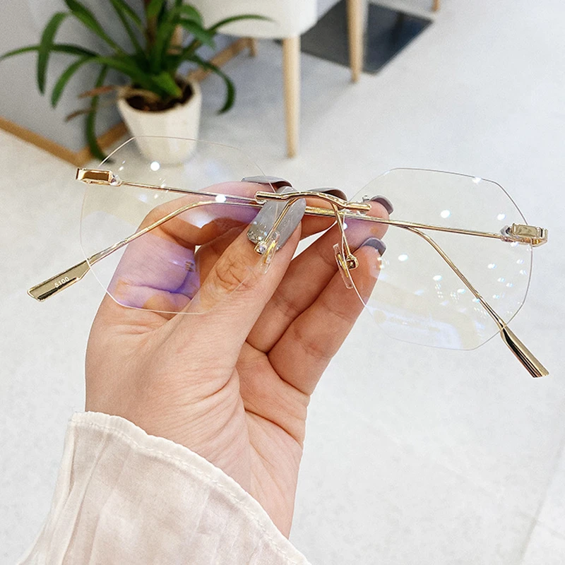 

Anti-blue Light Alloy Irregular Square Clear Glasses For Women Retro Black Gold Computer Goggle Eyeglasses Men Ultralight Shades