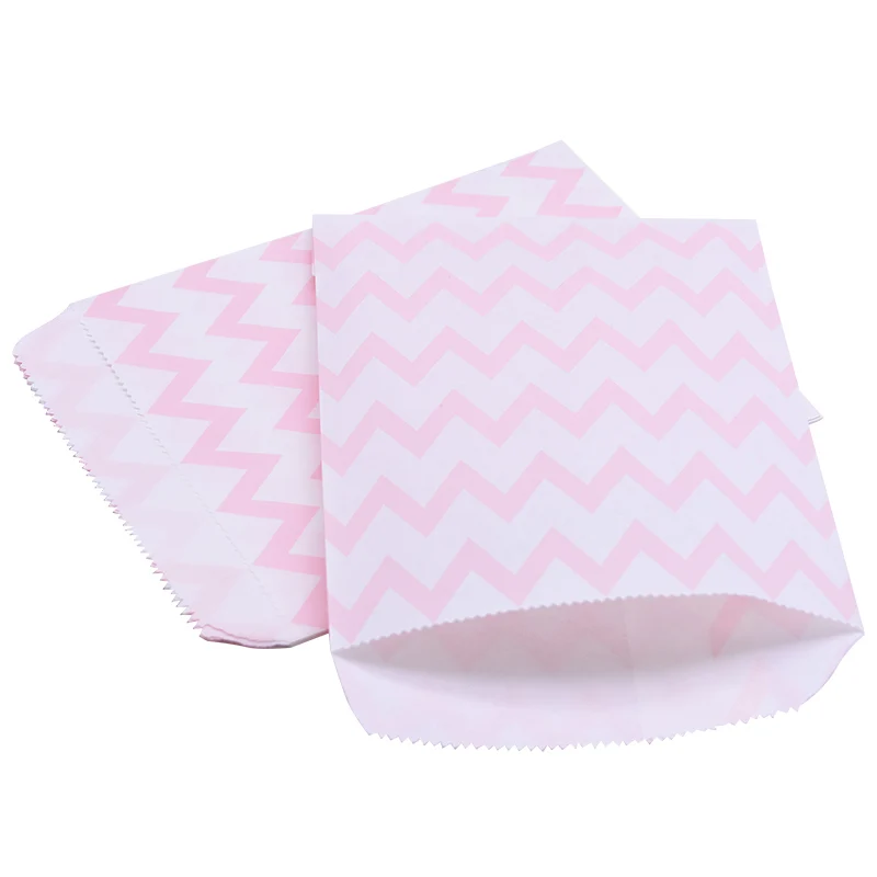 CB03 Light pink 25/50 шт. 13*18 см, разные цвета, Бумага, косметичка, в точку, волнообразной формы в полоску; яркие сумки для Свадебная вечеринка, детям, подарок на день рождения Закуски Упаковка Поставки 8z - Цвет: CB03 Light pink