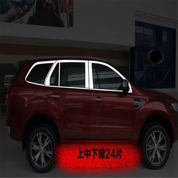

WELKINRY car cover For Ford Everest 2016 2017 2018 2019 Endeavour stainless steel car window frame middle pillar column trim