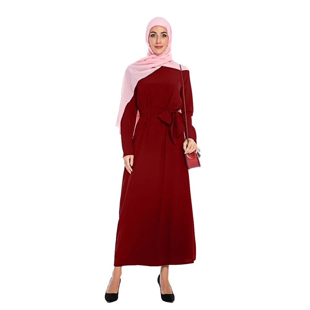 Элегантное мусульманское abaya эластичное арабское Макси платье Внутреннее платье кардиган длинные халаты Ближний Восток Рамадан поклонение обслуживание исламское
