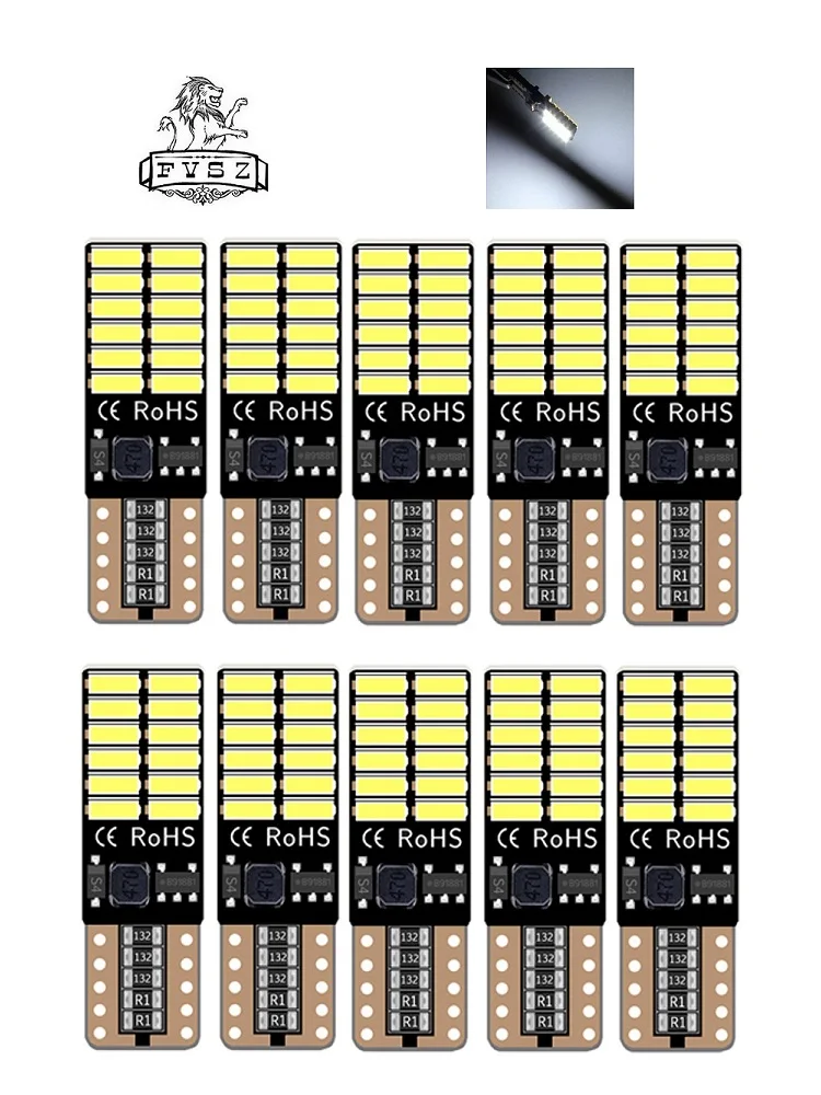 10 шт. светодиодные автомобильные лампы T10 от w5w CANBUS 4014 24smd 8 Вт 6000K светоизлучающие
