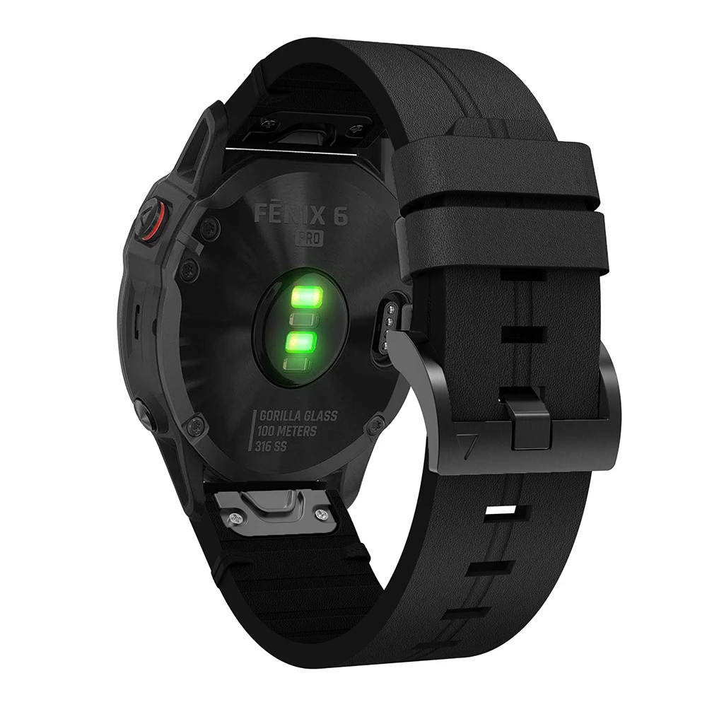 Garmin Fenix 6 6S 6X Pro 7 7S 7X 스마트 워치 용 퀵 핏 가죽 스트랩 Garmin Fenix 5 5S 5X Plus 용