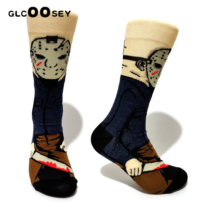 «Мстители», носки с принтом Супермена, Бэтмена и человека-клоун в стиле «Джокер» для костюмированной вечеринки; модные носки, Необычные прикольные Повседневное мужских носков скейтборд Носки