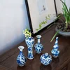 Jingdezhen Chinese blue and white Japanese Zen ceramic tabletop vase flower vase hand-painted decorative ornament gift 4