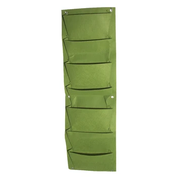 

Garden Grow Wall Mount Vertical Large Flower 7 Pocket Non Woven Home Vegetable Planting Bag