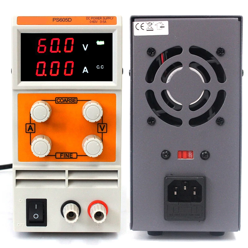 

KUAIQU PS605D mini DC Power Supply 110V/220V Switching laboratory Digital Variable Adjustable DC power supply 60V 5A convenient