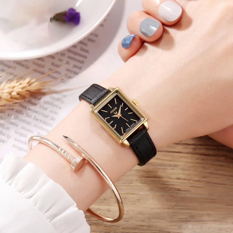 El extraño Exactamente Familiar Relojes modernos de cuarzo para mujer, reloj de pulsera de lujo con correa  de cuero, color dorado - AliExpress