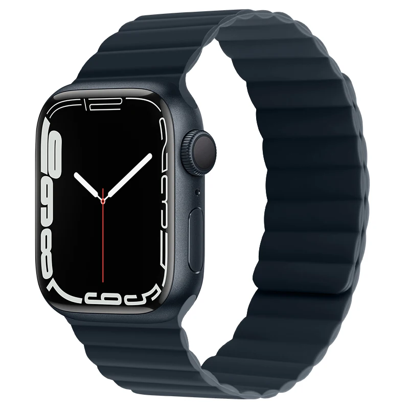 Pulseira Magnética Original para Apple Pulseira de Relógio Silicone Ligação Loop 44 mm 40 mm 41 mm 45 mm Iver Série se Pulseira 1:1 - Image 3