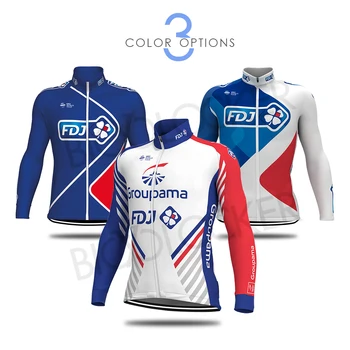 

Winter Cycling Jersey 2019 Pro Team Groupama Fdj Thermal Fleece Long Sleeve Ropa Ciclismo Quick-dry MTB Bike Clothing Keep Warm