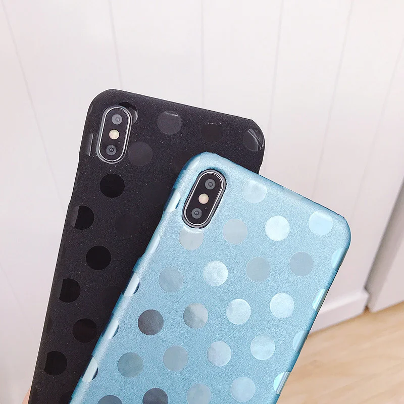 Модный чехол для iPhone XS Max в горошек из искусственной кожи 11 Pro тонкий накладка