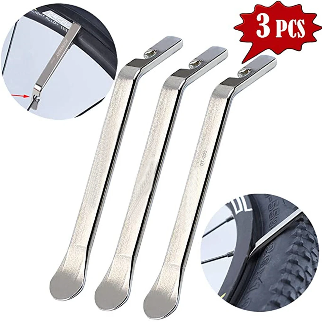 3pcs Curved Stainless Steel Bike Bicycle Tire Levers Remover Repair Tools BEST 