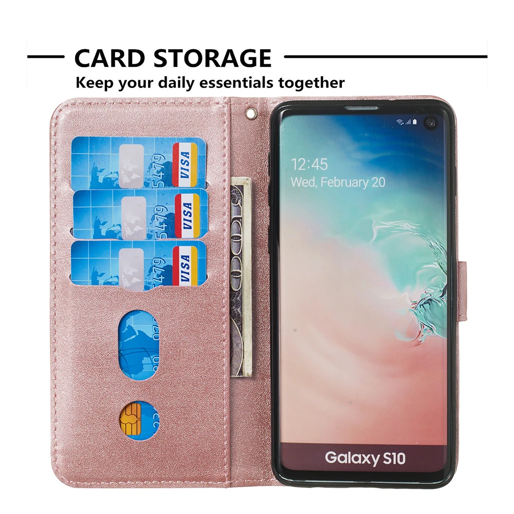 Кожаный чехол на молнии для Samsung Galaxy S9 S10 Plus Note 8 9 10 Pro роскошный держатель карт
