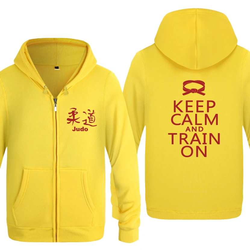 KEEP CALM AND TRAIN ON-Judo jitsu толстовки мужские мужские с молнией с капюшоном флисовые толстовки кардиганы
