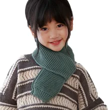 Зимний теплый вязаный шарф, детский кашемировый шейный платок для мальчиков и девочек, плотный детский шейный платок