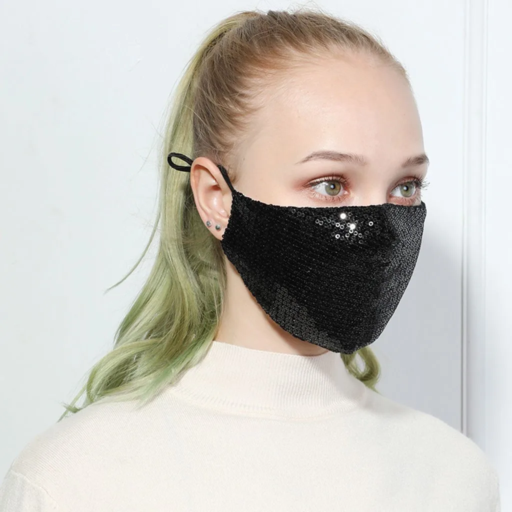 New PM2.5 Outdoor Mouth Washable Reuse Sequins Protection Costume Women men mascarilla Monder Scarf Halloween Cosplay MasK | Тематическая