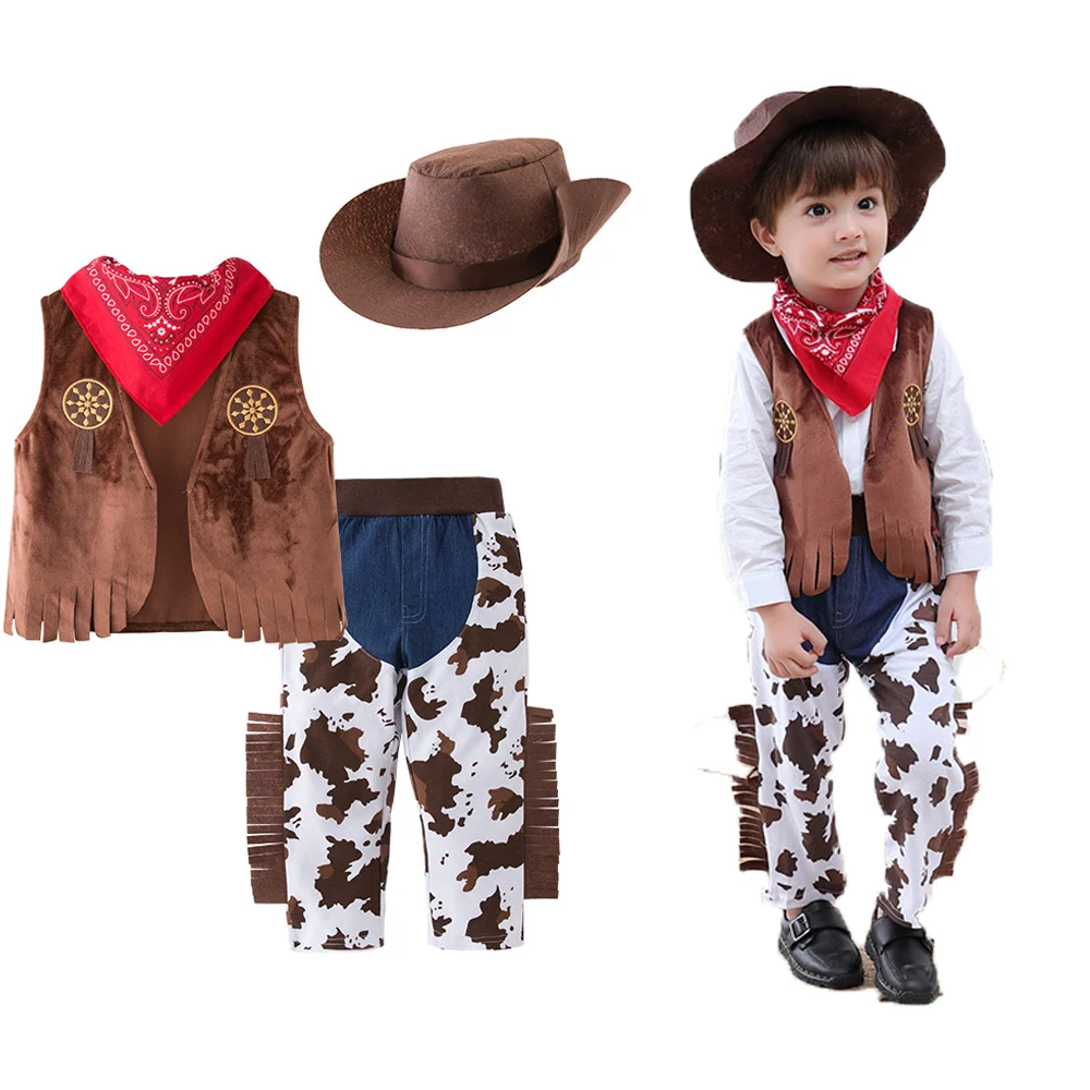 Mays Baby Western Cowboy Style Kids Costume Set Cosplay Costume