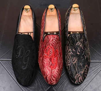 

Men's increased high oxford shoes Embroidery Formal leather dress shoes flock Business leather shoes zapatillas hombre