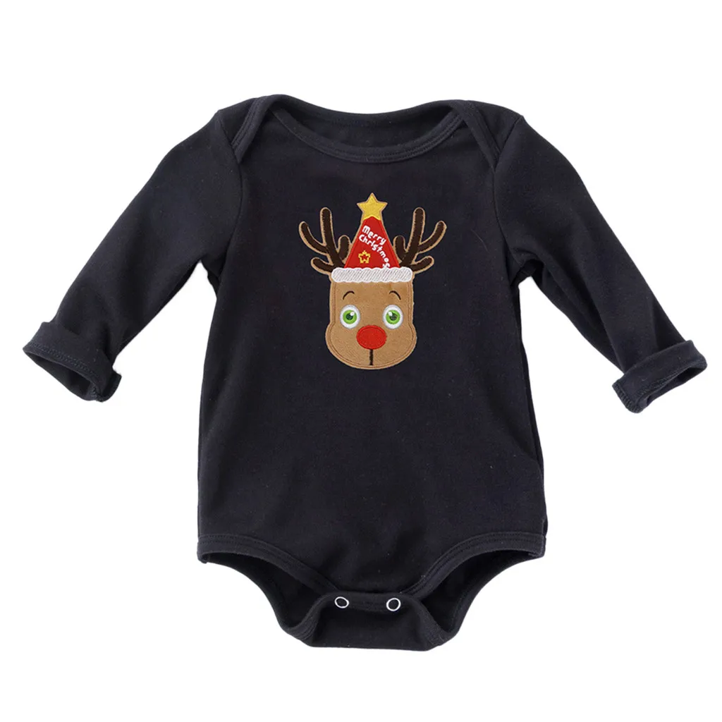 Christmas Baby Bodysuit Newborn Kids Baby Boys Girls Infant Long Sleeve Cotton Jumpsuit Babe Bodysuit Clothes Outfit Playsuit - Цвет: 02