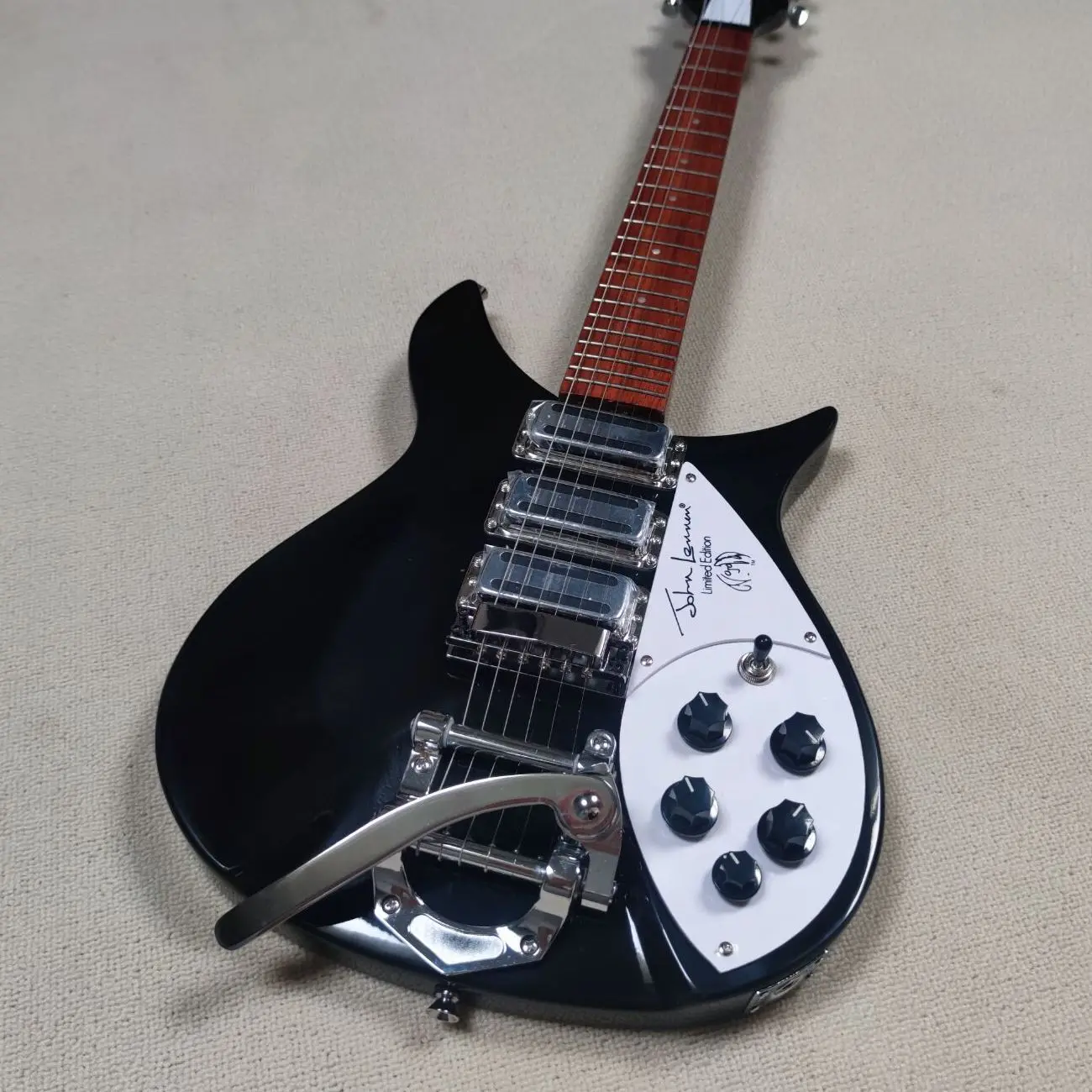 Rickenback-6 струнная электрическая гитара 325 яркая черная краска материал высокого