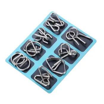 

16 Pcs Metal Wire Puzzles Toy Brain Teaser Game IQ Test Ring Magic Trick Props Gift for Kids and Adults