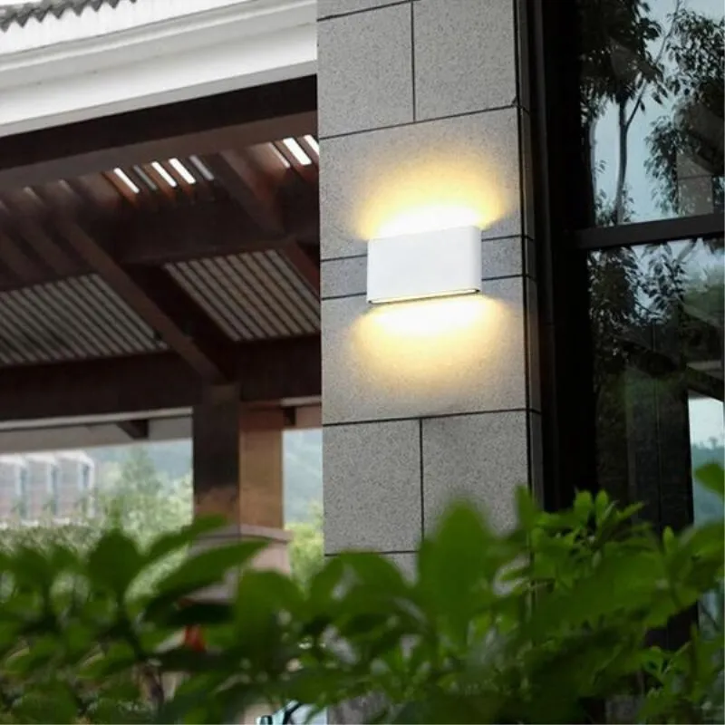 Modern Waterproof outdoor 6W 12W LED wall lamp Aluminum UP and Down Wall Light White/Black Wall Lamp Decoration Light AC85-265V wall lights for living room