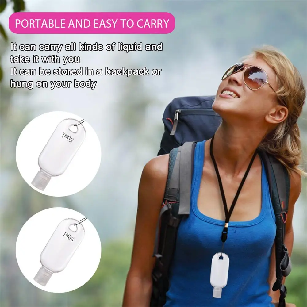 Portable Neck Hanging Hand Soap Dispenser Shampoo Sanitizer Alcohol Containers Travel Refillable Bottles Filling Bottle 30/50ml Portable Neck Hanging Hand Soap Dispenser Shampoo Sanitizer Alcohol Containers Travel Refillable Bottles Filling Bottle 30/50ml