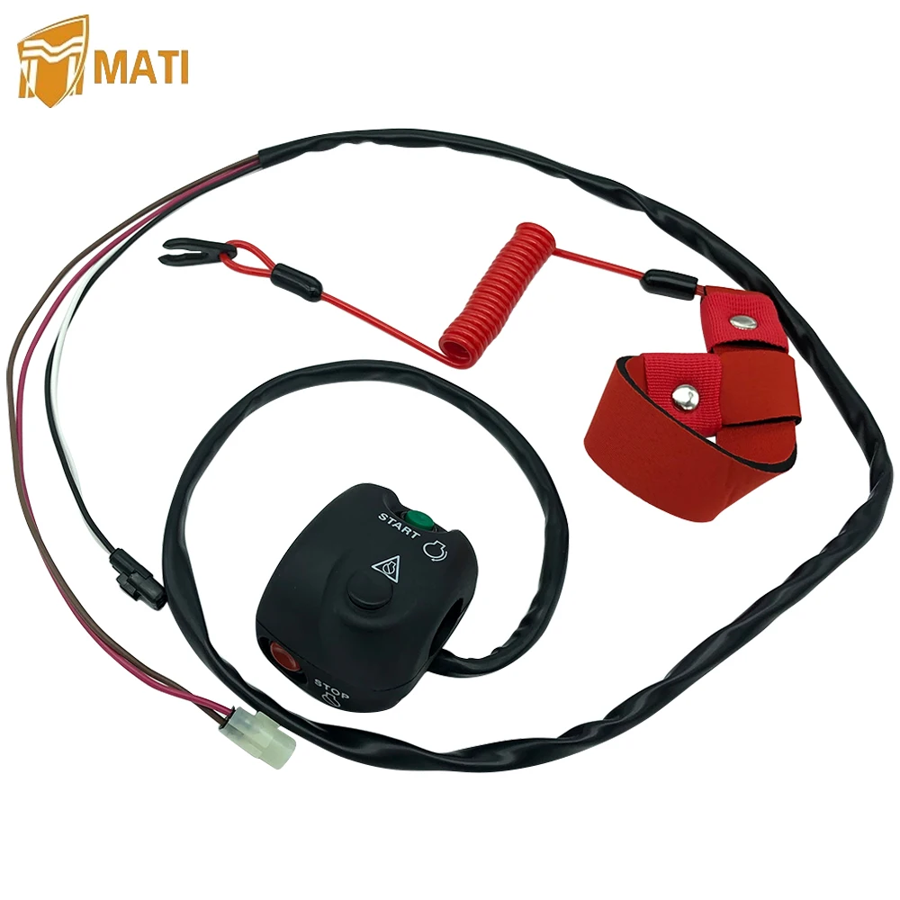 Mati Handlebar Start Stop Kill Switch Box Aassy & Safety Lanyard for Yamaha WaveBlaster WaveRaider WaveVenture 700 760 100