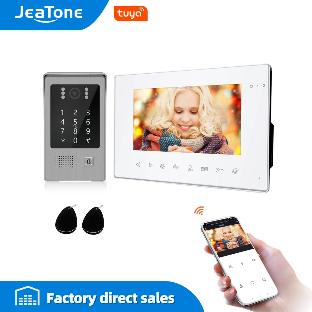 

Jeatone 7 Inch 960P/AHD Tuya Wifi Video Intercom for Home Video Door Phone Calling Panel Support Electric Locks Remote Control