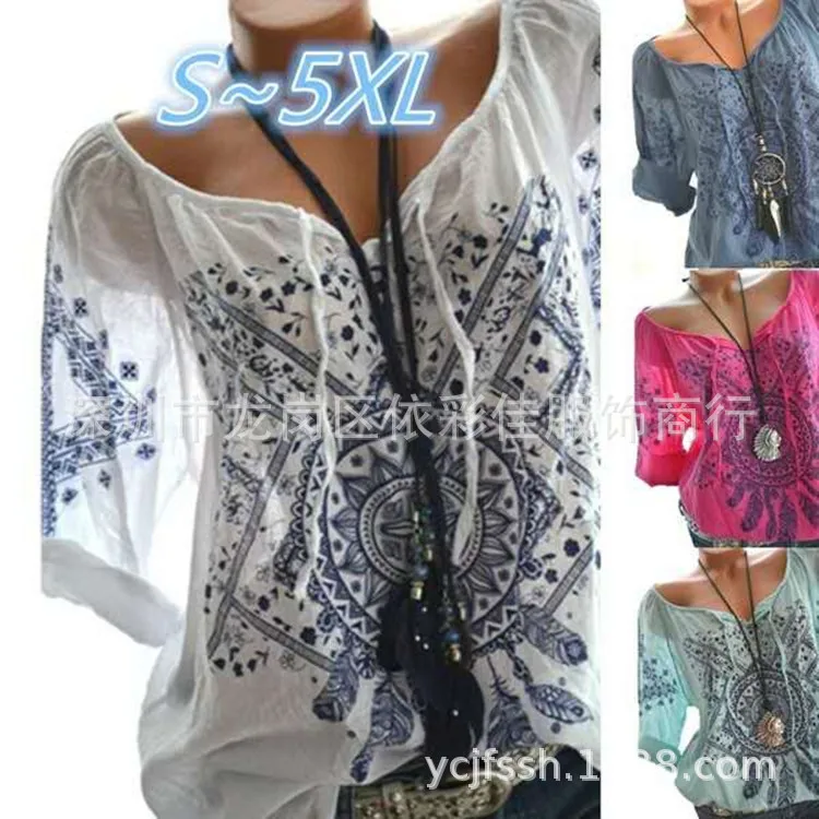 

2019 new ladies large size shirt long sleeve v neck long sleeve women s shirt Loose blouse