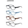 Reading Glasses Men Women Rectangle Durable Frame Readers Flexible Spring Hinge Clear View Magnification Strength +0.5 to +5.0 1