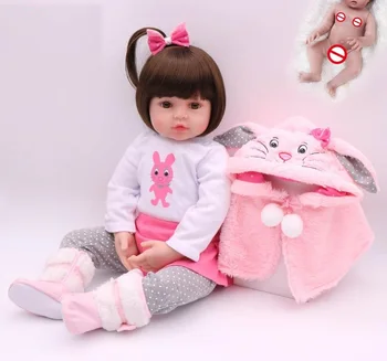

Simulation Baby Doll Full Body Silicone Soft Kid Toy Can be bathed in water Reborn Baby Growth Partner 48CM