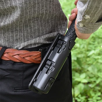 

EDC Tool Universal 360 Degree Rotation Gas Baton Case Holster Self Defense Safety Outdoor Survial Kit Black Holder scabbard