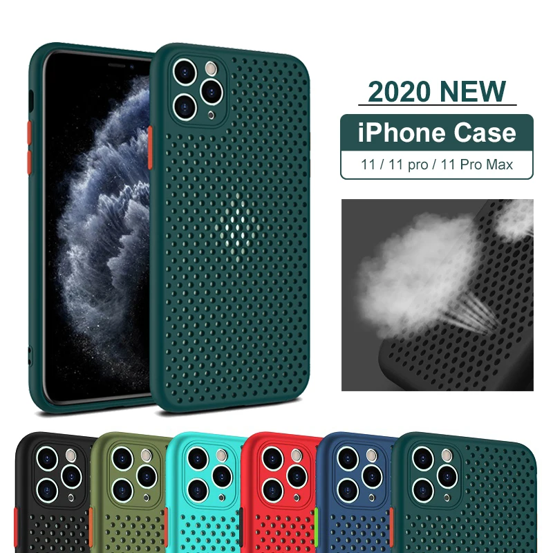 Дышащие чехлы для телефонов iPhone 8 охлаждающая Крышка Apple 11 Pro Max 11Pro XR X XS 7 Plus 6 6S SE 2020