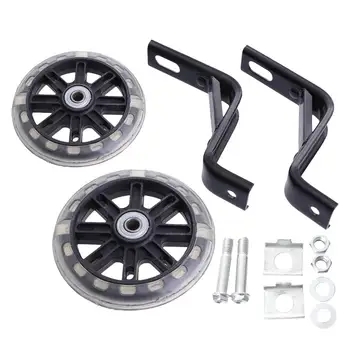 

2PCS Children Bike Auxiliary Wheel Flashing Light Mute Wheel Bicycle Accessories With 18 Inch Bracket Children'S Gifts
