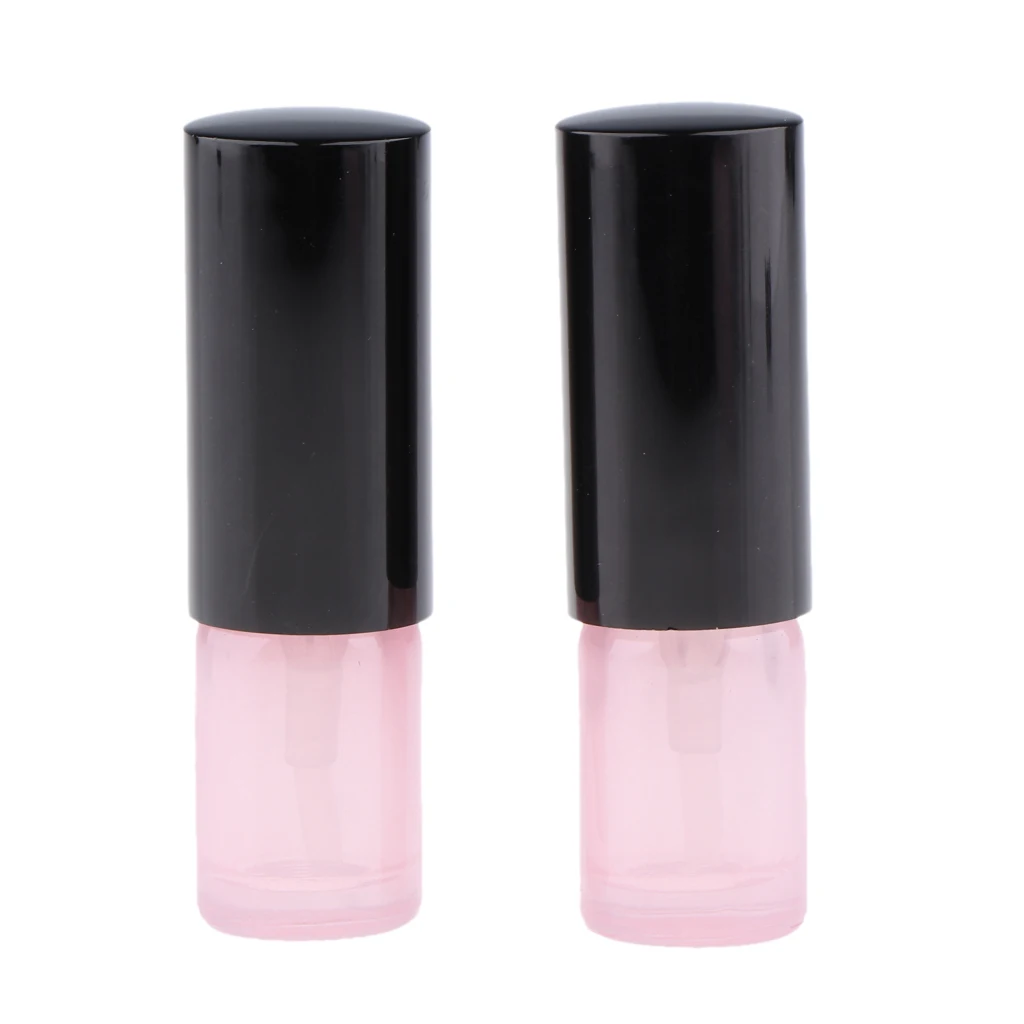 2pcs Empty Glass Fine Mist Mini Spray Bottles with Atomizer Pump - for Essential Oils, Travel, Perfumes and More,Pink