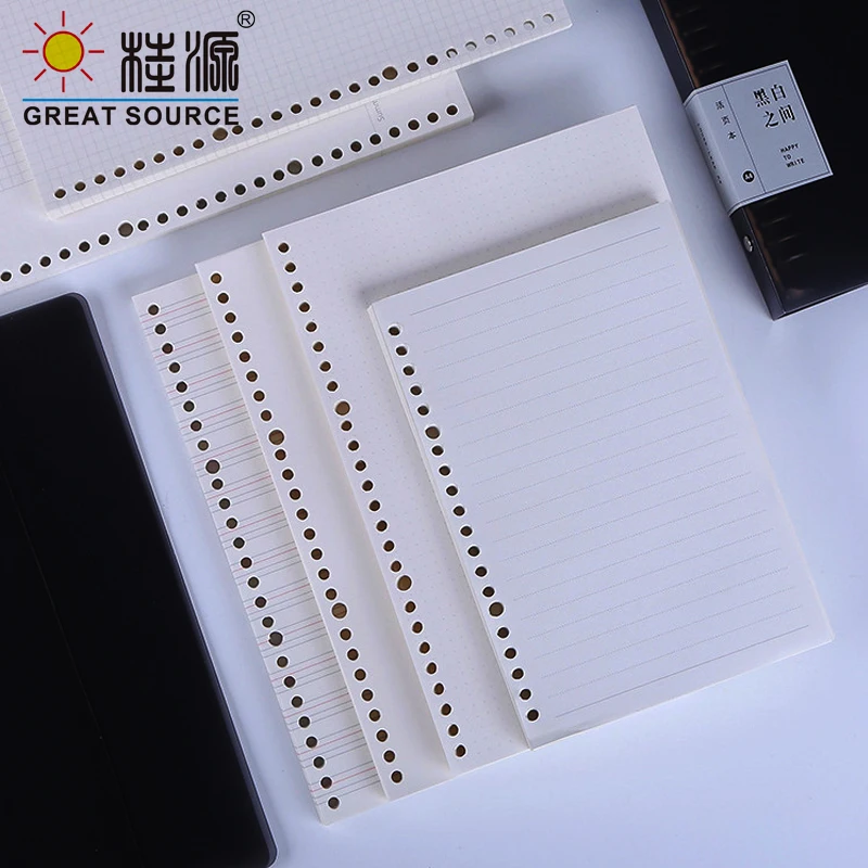 

Sketch Book Loose Leaf Folder Filling Paper A5/B5/A4 Binder Refill Paper 20/26/30 Holes Blank Page Grid Dotted Lined