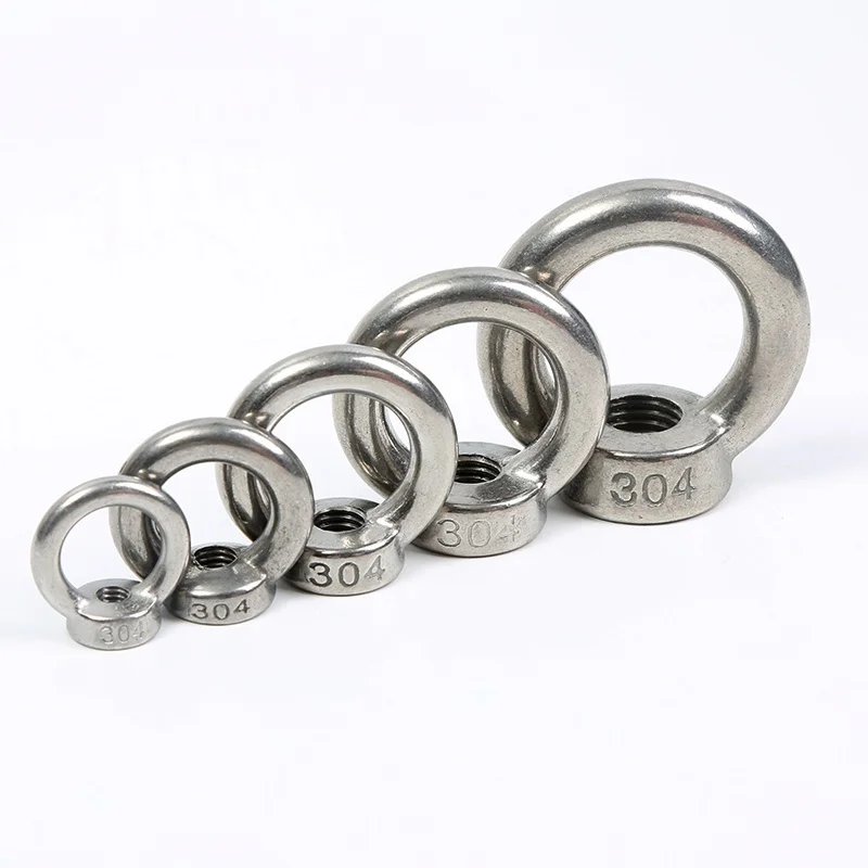 Lifting eye nuts/screw Ring eyebolt Ring hooking nut screws M3 M4 M5 M6 M8 M10 M12 304 Stainless steel 1-2PCS lifting eye nuts