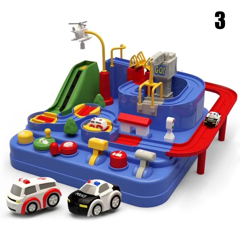 Автомобиль приключенческая игра манипулятивное спасение отряд Приключения рельсовая модель автомобиля гоночный развивающие игрушки M09 - Цвет: 3
