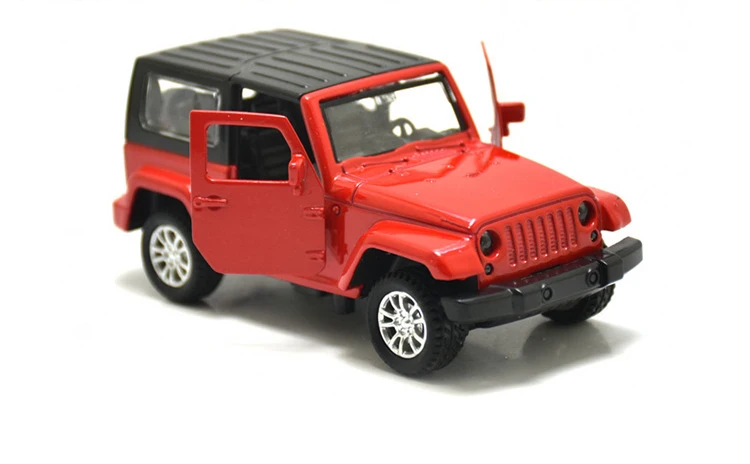 1:43 Масштаб Wrangler внедорожный автомобиль Сплав Вытяните назад автомобиль литья под давлением Металлическая Модель 4 цвета моделирование коллекция автомобилей модель для детей - Цвет: Красный
