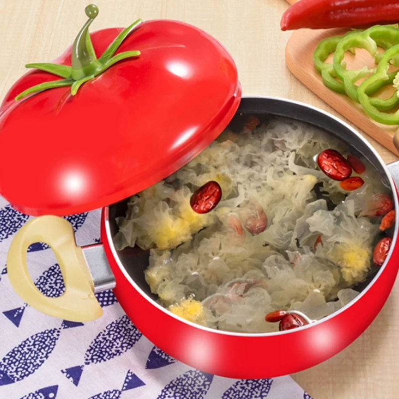 Антипригарный алюминиевый кухонный суповый горшок фрукты кастрюля для соуса котел в форме помидора без пара бытовые кухонные принадлежности