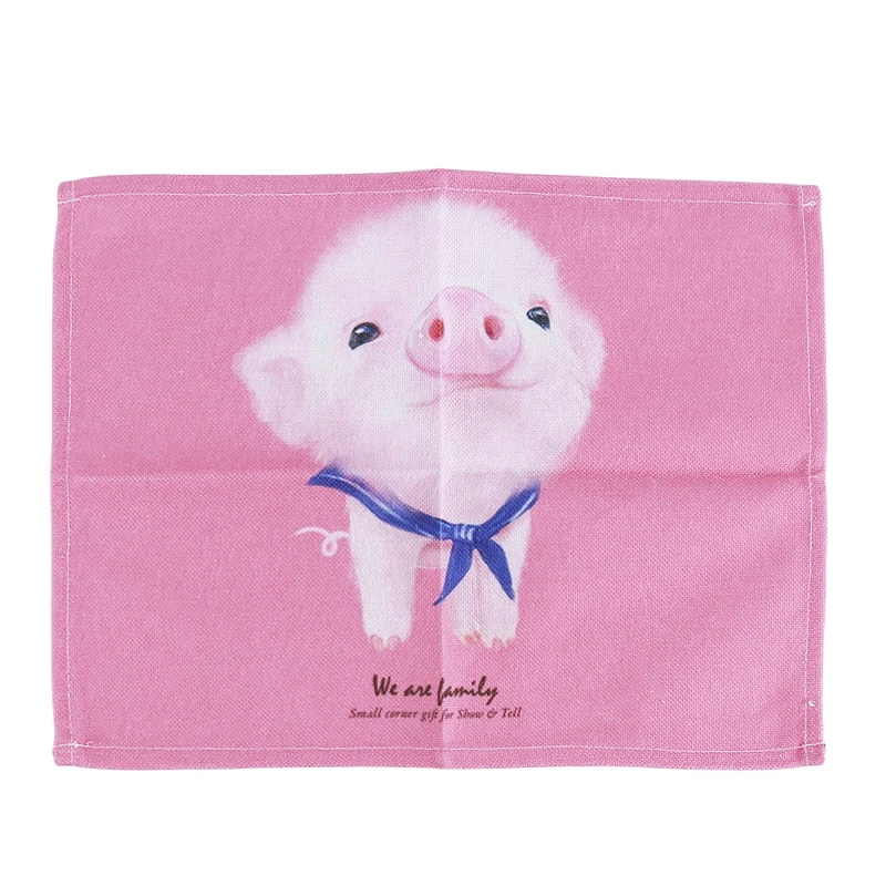 pig Милый мультяшный коврик для стола с рисунком кролика и пингвина, вечерние украшения для кухни - Цвет: pig